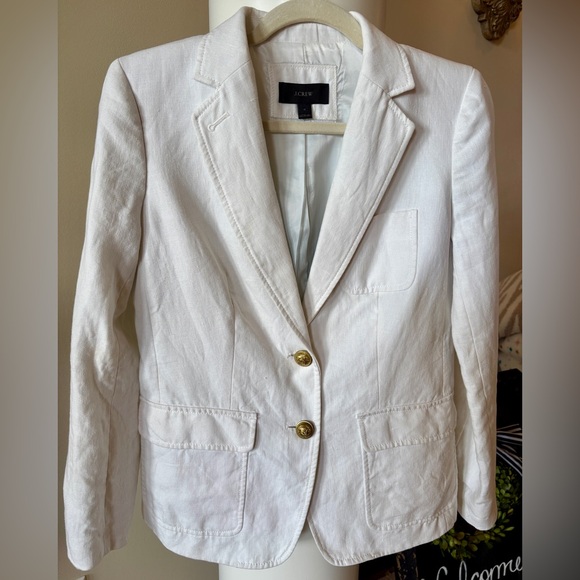 J. Crew Jackets & Blazers - Classic J.Crew White Linen Rhodes Schoolboy Blazer 🤍🤍🤍